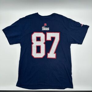 NFL Team New England Patriots Rob Gronkowski Jersey Shirt Men’s Large Blue #87